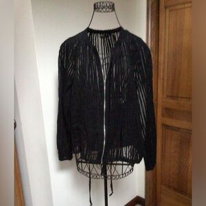 Zara Zip-up Bomber Jacket with drawstring.